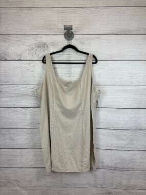 Old Navy Plus Size Cream Linen Blend Square Neck Sleeveless Dress Size 4X